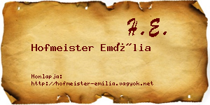 Hofmeister Emília névjegykártya